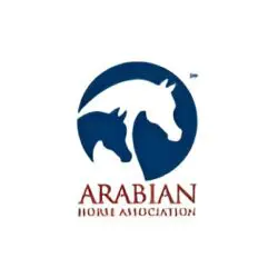 Arabian Horse Association logo, horse silhouettes.